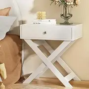 Artiss Bedside Table with 2 Drawers High Gloss Nightstand, Bedroom Living Room Home Furniture, Bed End Side Storage Cabinet Space Saving Organizer Unit White