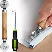 Screen Repair kit, Screen Roller Tool, Steel Roller with Bear+Removal Hook, 2 in 1 Window Screen Door Repair Kit for Installing Door Window Mesh