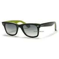 在飛比找Yahoo!奇摩拍賣優惠-RAYBAN RB 2140 WAYFARER 外黑內黃綠 