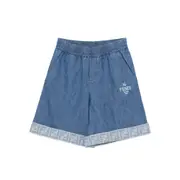 [Fendi] Fendi Embroidered-logo Denim Shorts 10 A BLUE