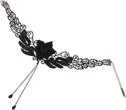 [VALICLUD] Elegant Gothic Vampire Crystal Lace Choker Chic Collarbone Accessory for Women's Party