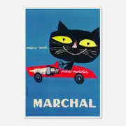Galrie Marchal Cat Spark Plug Vintage Advertising Poster by Jean Colin - Wall Art, Poster Only, 70 x 100cm (28 x 40inch)