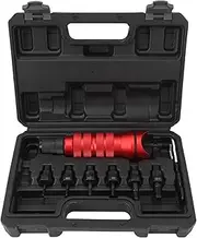 Rivet Gun Adapter, Cordless Electric Rivet Nut Drill Adapter Kit with 6 Interchangeable Rivet Heads and Carrying Case Labor Saving Portable Rivet Nut Tool Adapter for Pop Rivets