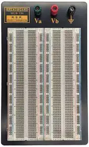 Solderless Clear Breadboard 1,660 Tie Points, 3 Binding Posts, Metal Backplate