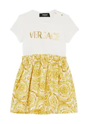 Versace Kids Logo Printed Stretch-cotton Dress - White - 24MON (24 Months) 24MON (24 months)