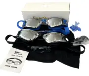 EverSport Swim Goggles Anti-Fog UV Protection Shatter-Proof Blue & Black 2 Pair