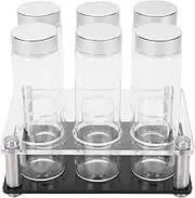 Coffee Beans Storage Tubes, 6PCS Borosilicate Glass Single Dose Coffee Bean Container with Holder 6 Tubes, for Displaying Coffee Beans Dried Fruits Tea Leaves or Seasonings (L)