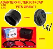 CAMERA LENS ADAPTER L120+FILTER KIT+CAP 67mm to NIKON COOLPIX L120 L 120 67 mm