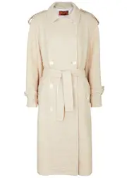 Missoni Belted Cotton-jacquard Trench Coat - Sand - 38 Size L 38 Size L