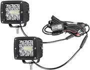 2X 3" RGB Chase Halo LED Cube Pods Work Light Bar Music W/ 6500k Bluetooth 4WD
