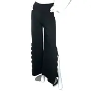 Tadashi Shoji Womens Size XS Pants Flared Scalloped Jeweled Split Hem BRAND NEW