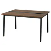 MITTZON conference table, walnut veneer/black, 140x108x75 cm