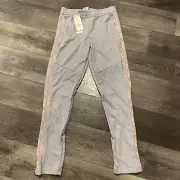 Adidas Kids Large Tiro 19 Training Football Soccer Pants Gray Pink Side Stripe