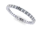 1.40 Ct Princess Diamond Bar Set Eternity Wedding Band Ring 14k White Gold F VS2