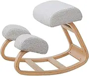 Ergonomic Kneeling Chair,Wooden Rocking Kneeling Chair ​Thick Memory Foam Cushions, Relief Neck Pain, Bearing 200 Lbs,for Improving Posture Wooden