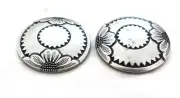 Pair Saltlick Jeremiah Watt Conchos Antiqued Nickel 1 1/2" Screw Back Horse Tack
