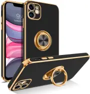 For iPhone 11 6.1" Shockproof Non-Slip Protective Case Cover & 360° Ring Holder