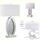 Classic Mirror Table Lamp Elegant Design Feature Large White Linen Shade 22.5"H