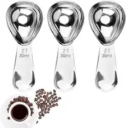 3Pcs Coffee Scoops Stainless Steel Coffee Scoops with Short Handle Tablespoon Measuring Spoons for Coffee Beans,Tea,Sugar (Silver, 30 ml)