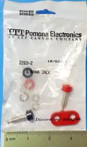 BANANA JACK , 2269-2 , ITT POMONA DOUBLE CONNECTOR , RED