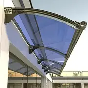 YVYKFZD Awning for Doors Entrance, Aluminum Bracket Door Canopy Awning, Polycarbonate Cover Door Awnings Canopy with Drainage Sink, Easy to Install(Champagne,65x100cm/26 x39)
