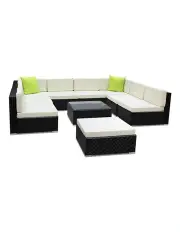 [Gardeon] 10 Piece Outdoor Furniture Set Wicker Sofa Lounge