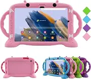 CHIN FAI Galaxy Tab A8 10.5 Case for Kids, Shockproof Silicone Handle Stand Protective Case Cover for Samsung Galaxy Tab A8 10.5 inch 2022 (SM-X200/SM-X205/SM-X207) (Pink)