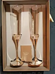 Monique Lhuillier Waterford Stemware Modern Toasting Flutes Elegant NEW w/BOX