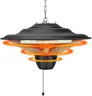 Hanging Electric Heater, Outdoor Terrace Heater, Hanging Electric Heater for Balcony Courtyard Garden, Ceiling-Mounted Heater, Black, 2500W