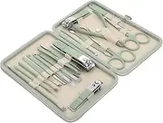 FOMIYES Stainless Steel Nail Clippers Set 18pc Manicure Tools Nail Clipper Nipper Scissors