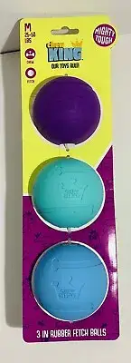 Chew King 3 Rubber Fetch Ball Medium Purple Blue & Turquoise NEW!!!