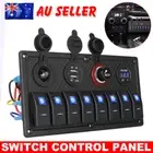 8 Gang 12V Switch Panel Dual USB Charger Toggle ON-OFF for Car Truck Marine Boat