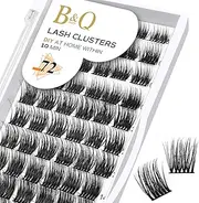 B&Qaugen Lash Clusters D Curl 8-16 mm DIY Eyelash Extensions 72 Clusters Lashes C D Curl LASH Individual Lashes Eyelash Clusters Extensions Individual Lashes Cluster DIY at Home (B42-D-8-16mix)