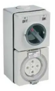 Clipsal 56-SERIES SURFACE SWITCHED SOCKET 500V 5-Pin Round WHITE- 32A Or 50A
