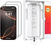 9H Tempered Glass Screen Protector for iPhone 16 Pro Max, [Fast and Easy Installation],[Military Grade Protection] Full Coverage Fit Bubble Free Protection for Apple 16 Pro Max 6.9inch (2-Pack)