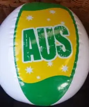 AUSTRALIA DAY INFLATABLE AUSSIE GREEN GOLD BEACH BALL FLAG PARTY