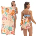 NEW 3D Printed Beach Towel 2 in 1 Portable Storage Backpack Quick Dry Bath Towel