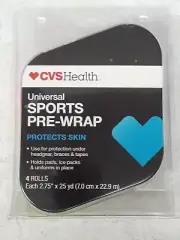 (1) CVS Health Universal Sports Pre-Wrap 4 colored rolls 2.75 in. x 25 yd.