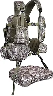 [LUCKY CLOVER] Turkey Vest with Seat: Comfortable Turkey Hunting Vest with Seat Cushion, Turkey Hunting Gear Accessories, Bark Camo