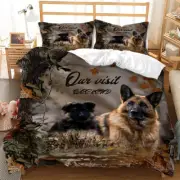 Wild Shepherd Dog Animal Duvet Doona Cover Double Queen Bedding Set Quilt Cover