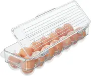 Recycled Plastic Egg Holder with Lid and Handle - Holds 14 Eggs – Clear