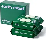 Earth Rated Dog Wipes, 400 Plant-Based and Compostable Wipes for Dogs & Cats, USDA-Certified 99 Percent Biobased, Hypoallergenic, 20x20 cm Deodorizing Grooming Pet Wipes for Paws, Body and Butt