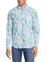 Tommy Bahama Mens Siesta Key Floating Leaf Print Shirt Dew Drop NEW Size XL