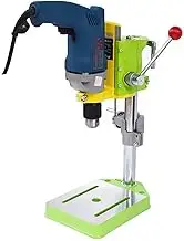 Bench Drill Press Stand, Floor Drill Press Stand with Aluminum Vise, Power Drilling Stand, 38-43mm Drill Stands, 90°Rotating Fixed Frame and Adjustable Drilling Depth Electric Drill Stand