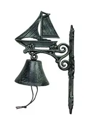 Door Bell Iron Cast Boat SREDA Verdigris Vintage Doorbell Garden Rustic Wall