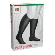 Actilymph Class 1 Standard Below Knee Closed Toe Compression Stockings XL Black