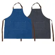 Adjustable Denim Apron Pocket Hanging Neck Cooking Kitchen Baking Bar Cafe Chefs