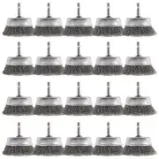 20 Pack Wire Cup Brush With 1/4inch Hex Shank 2 Inch Wire Drill Brush Set For Re