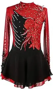 [Zagitova] Ice Figure Skating Dress for Girls Patchwork Women Applique Competition Dance Costume with Shiny Rhinestone