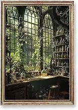 Dark Academia Artwork Vintage Gothic Canvas Wall Art Laboratory Pictures Medieval Castle Painting Dark Victorian Art Prints Gothic Castle Wall Art Vintage Victorian Poster for Wall 16x24inch No Frame